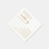 Minimalistische moderne bruiloft leuke feiten servet (Hoek)