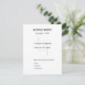 Minimalistische moderne bruiloft RSVP-Kaart met QR RSVP Kaartje (Staand voorkant)