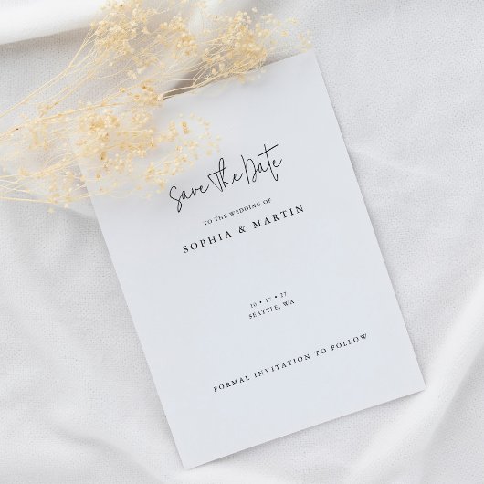Minimalistische moderne bruiloft Save the Date