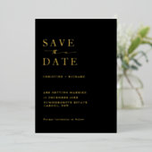 Minimalistische moderne bruiloft Save the Date Folie Uitnodiging (Staand Voorkant)