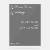 Minimalistische moderne bruiloft welkom Frosted Bl Acryl Bord (Voorkant)