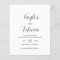 Minimalistische moderne budget bruiloft Save the D