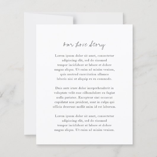 Minimalistische moderne budget bruiloft uitnodigin (Achterkant)