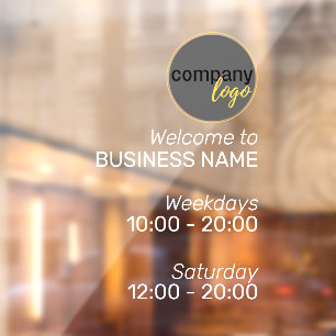 MINIMALISTISCHE MODERNE BUSINESS LOGO UUR WITTE TE RAAMSTICKER