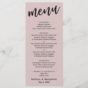 Minimalistische moderne casual typografie stoffig menu