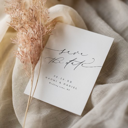 Minimalistische Moderne Chic Script Elegant Save The Date