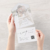 Minimalistische Moderne Chic Script Elegante Trouw All In One Uitnodiging (Afscheurbaar)