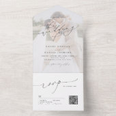Minimalistische Moderne Chic Script Elegante Trouw All In One Uitnodiging (Binnen)