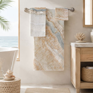 minimalistische moderne chique beige taupe wit gri bad handdoek