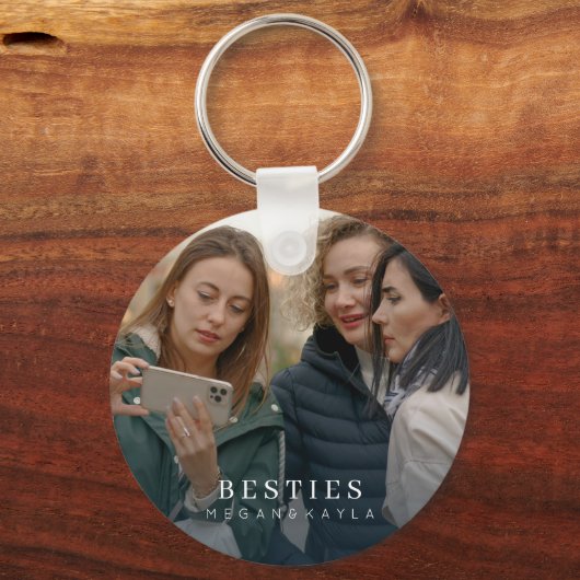 Minimalistische moderne chique beste vrienden sleutelhanger (Voorkant)