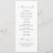 Minimalistische moderne chique script elegante bru programma (Achterkant)