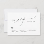 Minimalistische moderne chique script elegante bru RSVP kaartje (Voorkant)