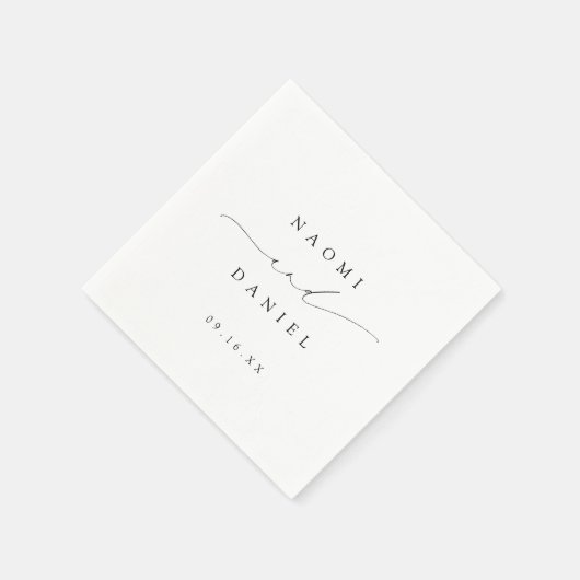 Minimalistische moderne chique script elegante bru servet (Hoek)