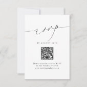 Minimalistische moderne chique script QR code brui RSVP Kaartje (Voorkant)