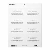 Minimalistische moderne chique zwart wit charmant etiket (Full Sheet)