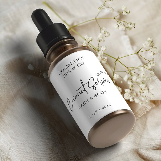 Minimalistische moderne cosmetische fles 2 oz prod etiket