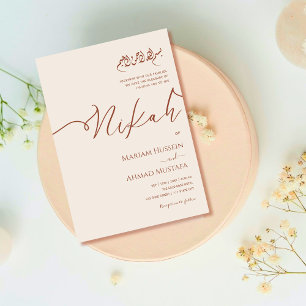 Minimalistische moderne crème terracotta islamitis kaart