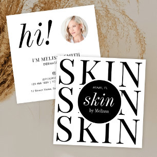 Minimalistische moderne dermatoloog aesthetician f vierkante visitekaartje