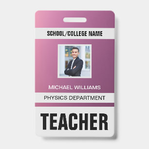 Minimalistische moderne docentenlegitimatie badge