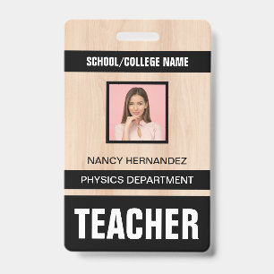 Minimalistische moderne docentenlegitimatie badge
