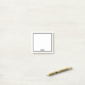 Minimalistische moderne dubbele grens drie Initiaa Post-it® Notes (Op bureau)