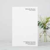 Minimalistische Moderne Eenvoud Briefpapier (Staand voorkant)