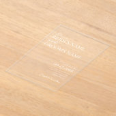 Minimalistische moderne eenvoudige bruiloft duidel acryl uitnodigingen (Laagn)