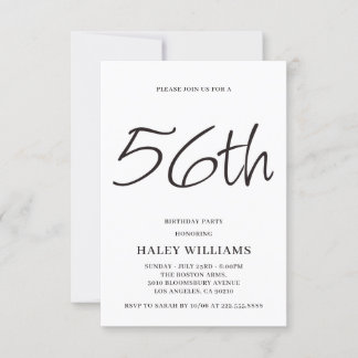 Minimalistische Moderne Eenvoudige Calligrafie 56e Kaart