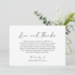 Minimalistische moderne eenvoudige elegante begraf bedankkaart