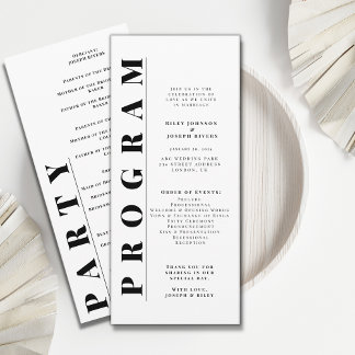 Minimalistische moderne eenvoudige huwelijksprogra programma