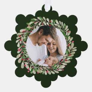 Minimalistische Moderne Eenvoudige Lieve Foto Rust Ornament Kaart
