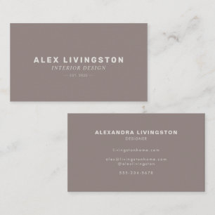 Minimalistische moderne eenvoudige typografie taup visitekaartje