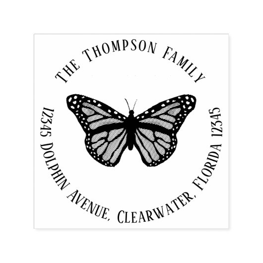 Minimalistische Moderne Eenvoudige Vlinder Natuur Zelfinktende Stempel (Design)