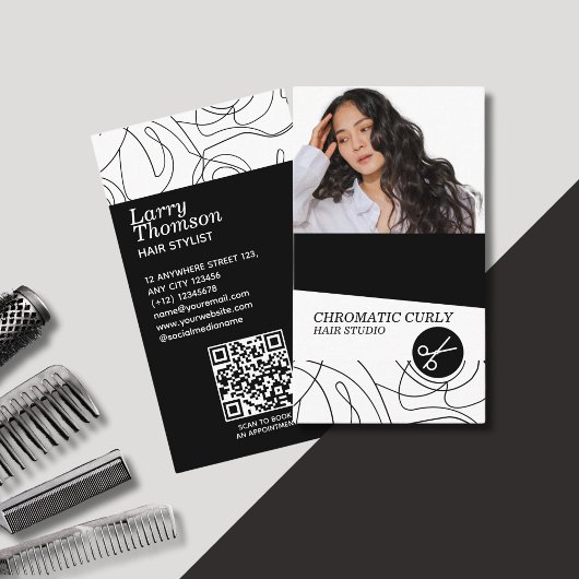 Minimalistische moderne eenvoudige zwart witte Abs Visitekaartje