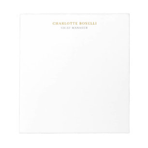Minimalistische moderne effen professionele gouden notitieblok