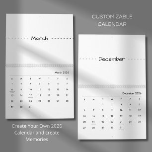 Minimalistische Moderne Elegante 2026 Agenda Kalender