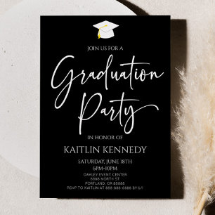 Minimalistische moderne elegante afstudeerfeest kaart
