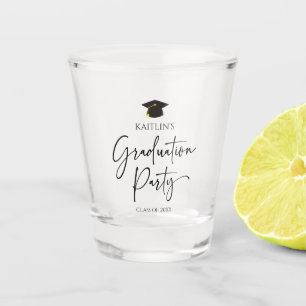 Minimalistische moderne elegante afstudeerfeest shot glas