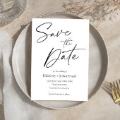 Minimalistische moderne elegante bruiloft bewaar d kaart