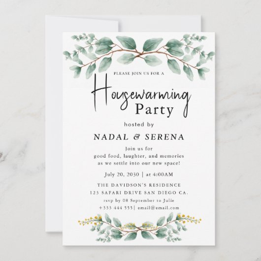 Minimalistische moderne elegante housewarming part kaart (Voorkant)