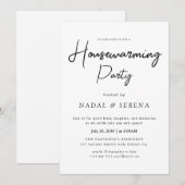 Minimalistische moderne elegante housewarming part kaart (Voorkant / Achterkant)