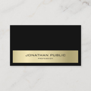 Minimalistische Moderne Elegante Zwarte & Gouden H Visitekaartje