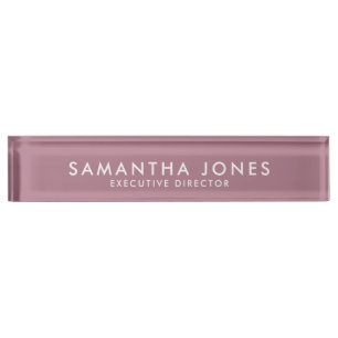 Minimalistische moderne Executive Pink Custom Desk Naambordje