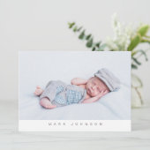 Minimalistische Moderne Foto Doopfeest Uitnodiging (Staand voorkant)