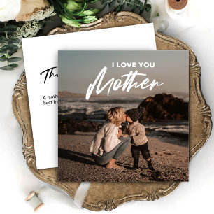 Minimalistische moderne foto Ik hou van je Moeder  Kaart