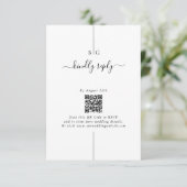 Minimalistische moderne foto inline monogram bruil informatiekaartje (Staand voorkant)