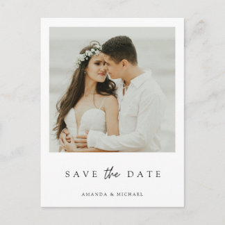 Minimalistische moderne foto Save the Date-huwelij Uitnodiging Briefkaart