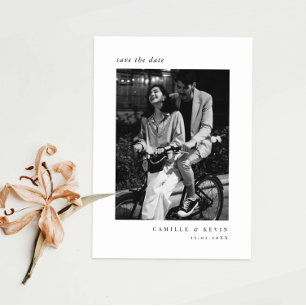 Minimalistische moderne foto Save the Date Kaart