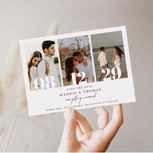 Minimalistische moderne foto Save the Date uitnodi Kaart