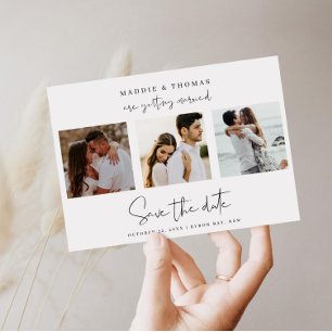 Minimalistische moderne foto Save the Date uitnodi Kaart